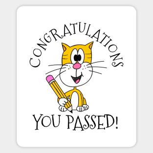 Exam Cat Congratulations You Passed GCSEs ALevels Sticker